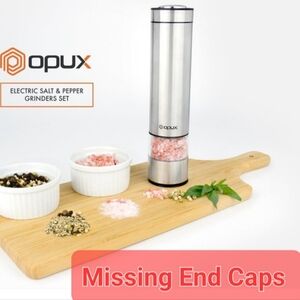 Opux Stainless Steel Electric Salt Pepper Shaker Grinders GUC -